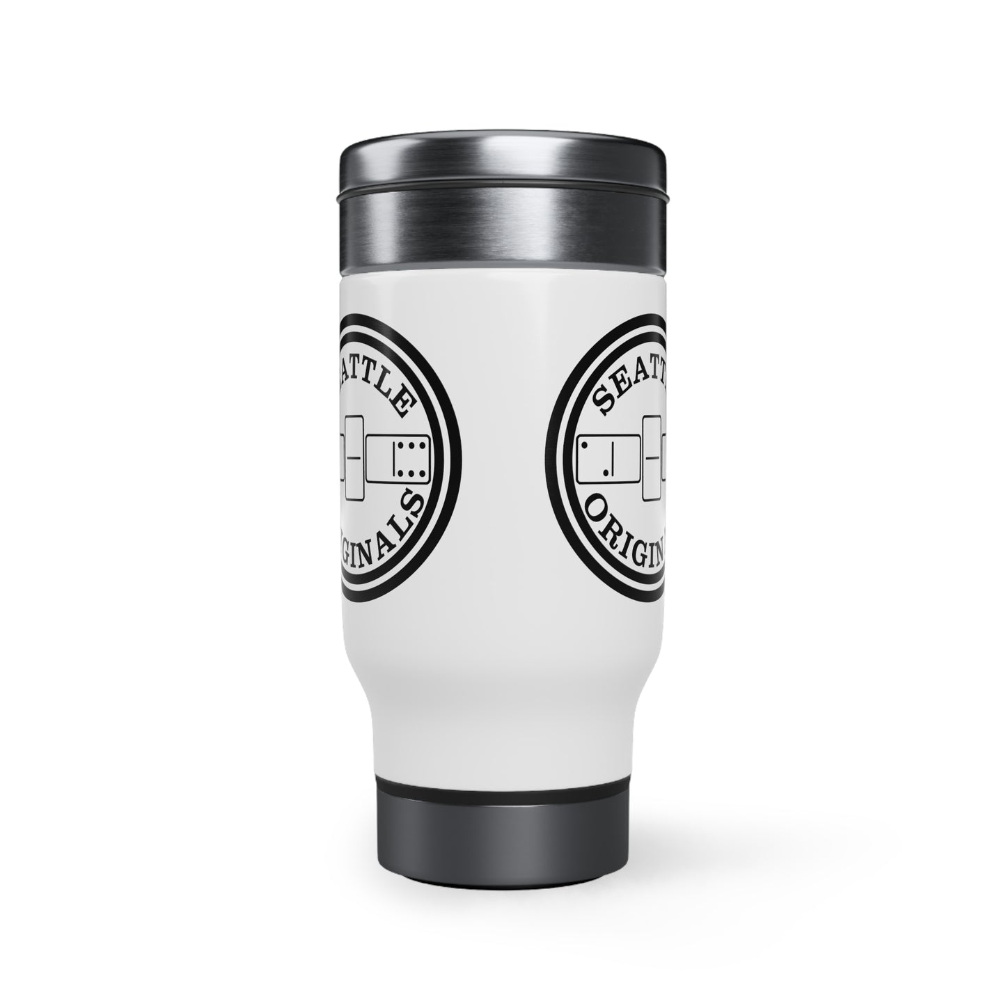"Seattle Originals" 206 Dominoes Stainless Steel Travel Mug with Handle, 14oz