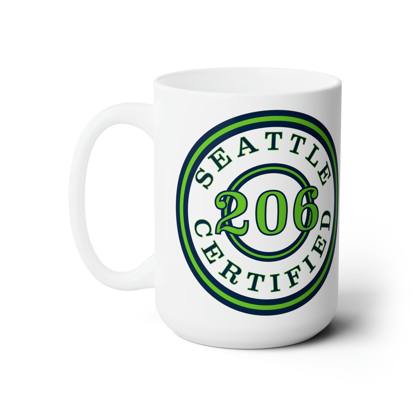 "Seattle Certified" Touchdown Hawks 15 oz Ceramic Microwave-Safe Mug