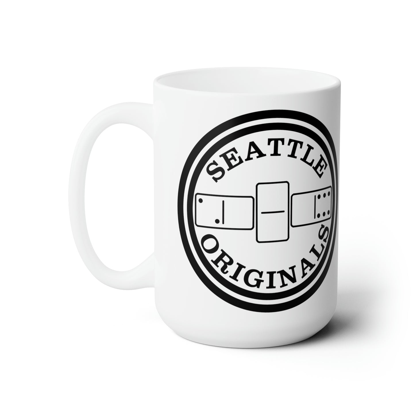 "Seattle Originals" 206 Dominoes 15 oz Microwave-Safe Ceramic Mug