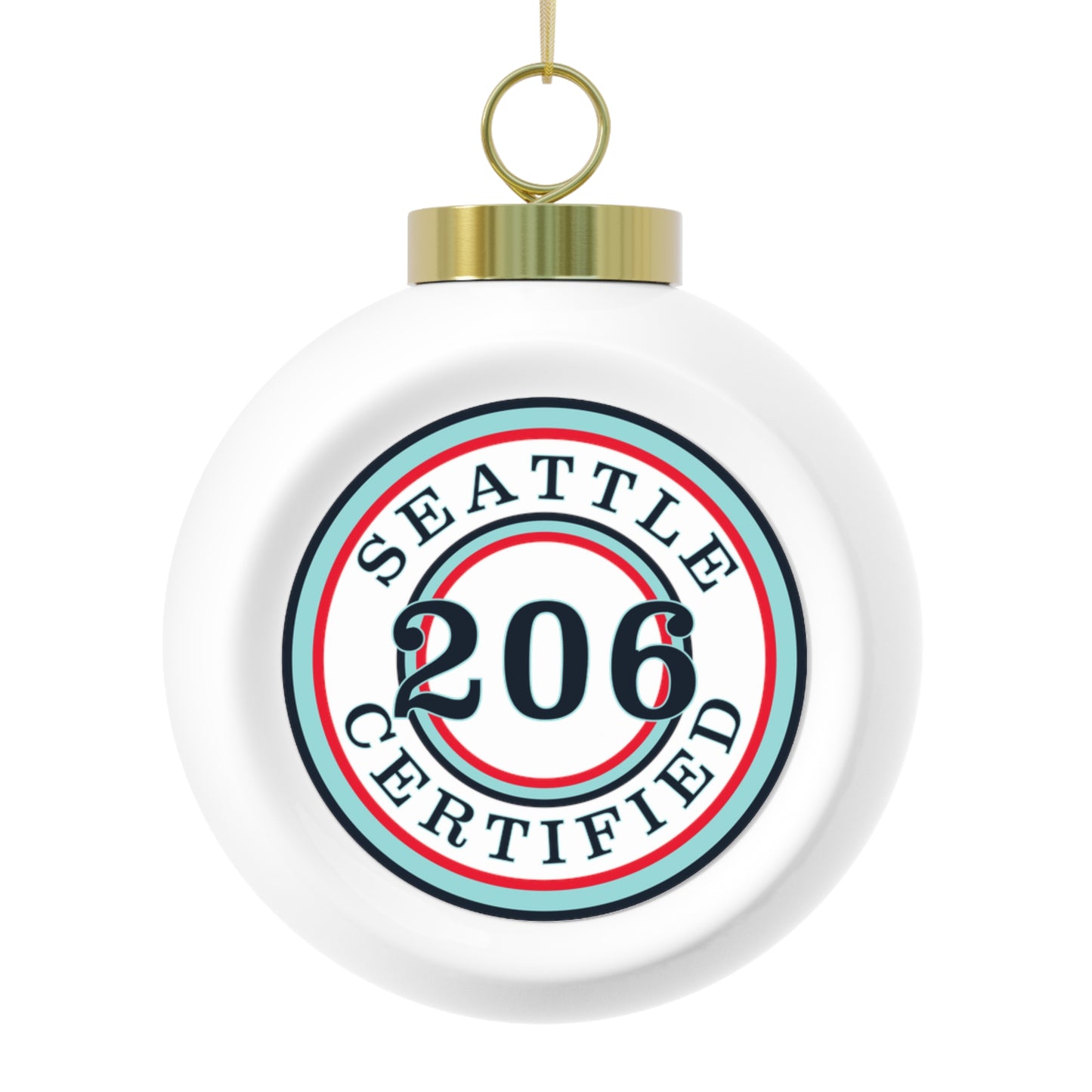 Seattle Certified Hat Trick Kraken Christmas Ball Ornament