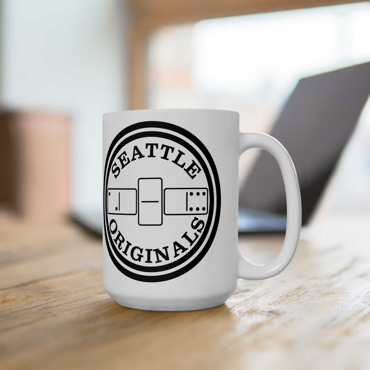 "Seattle Originals" 206 Dominoes 15 oz Microwave-Safe Ceramic Mug