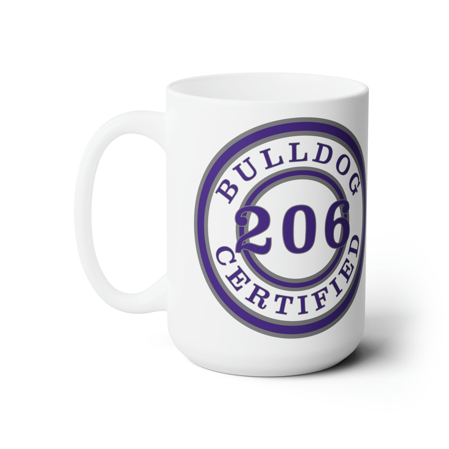 Seattle Certified Garfield Bulldogs 15 ounce Microwave-Safe Ceramic Mug.