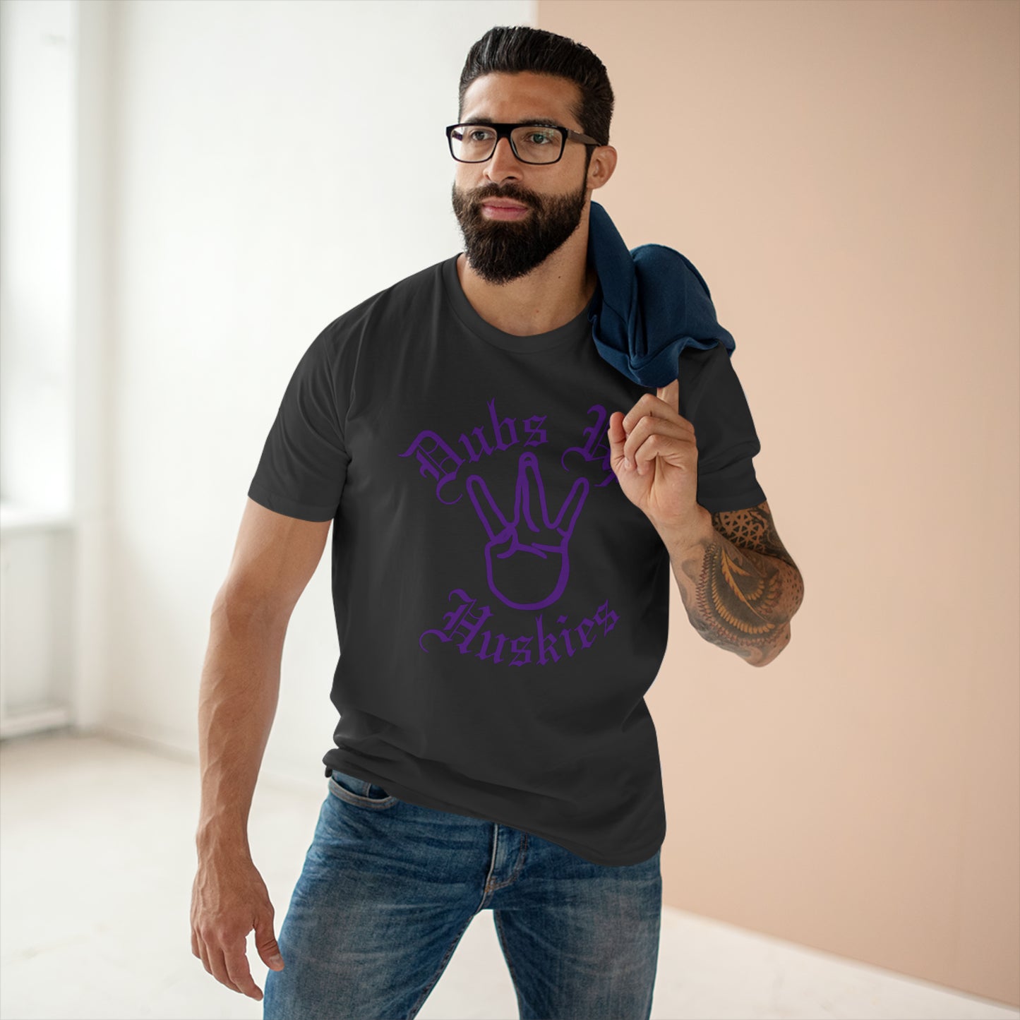 "Dubs Up" Washington Huskies Unisex Cotton Crew Tee