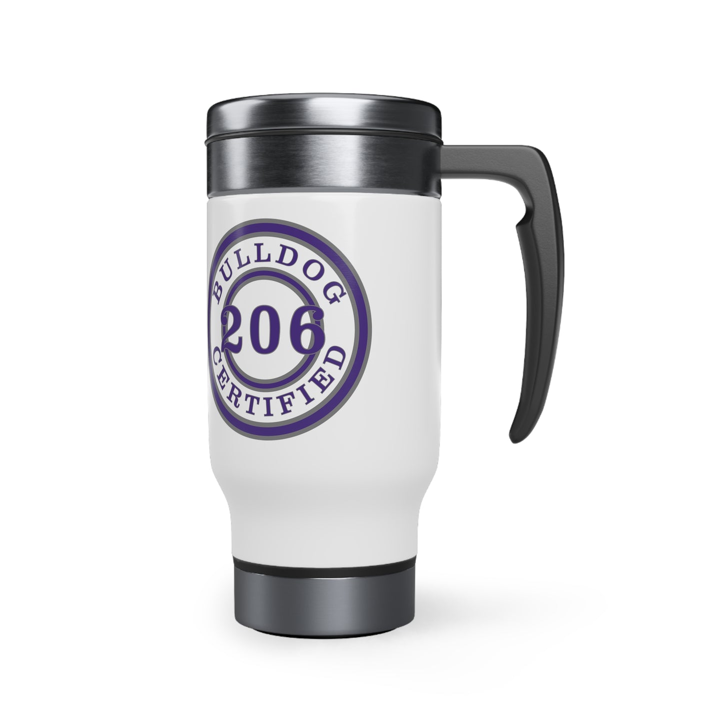 Seattle Certified Garfield Bulldogs Stainless Steel Travel Mug with Handle, 14oz