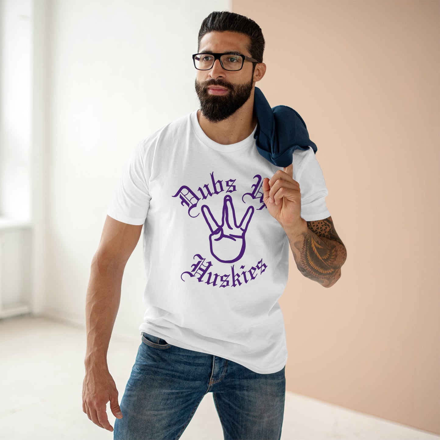 "Dubs Up" Washington Huskies Unisex Cotton Crew Tee