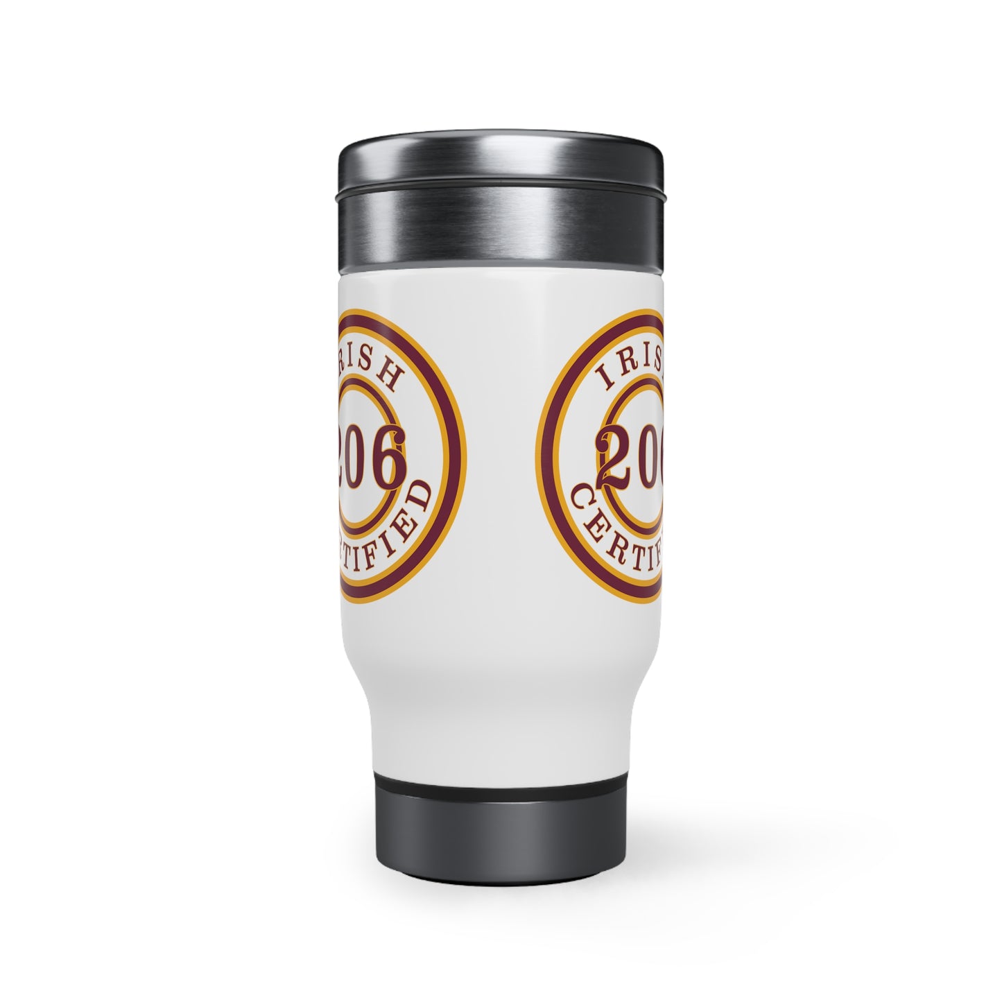 Seattle Certified O'Dea Irish Stainless Steel Travel Mug with Handle, 14oz