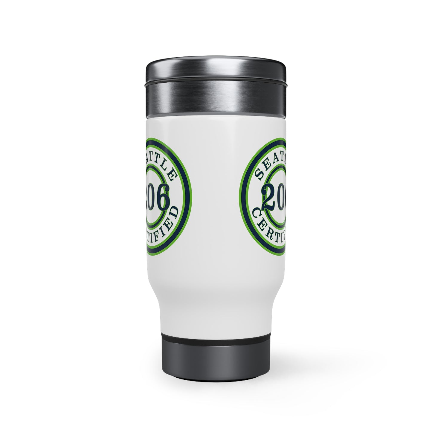 "Seattle Certified" Touchdown Hawks Stainless Steel Travel Mug with Handle, 14oz