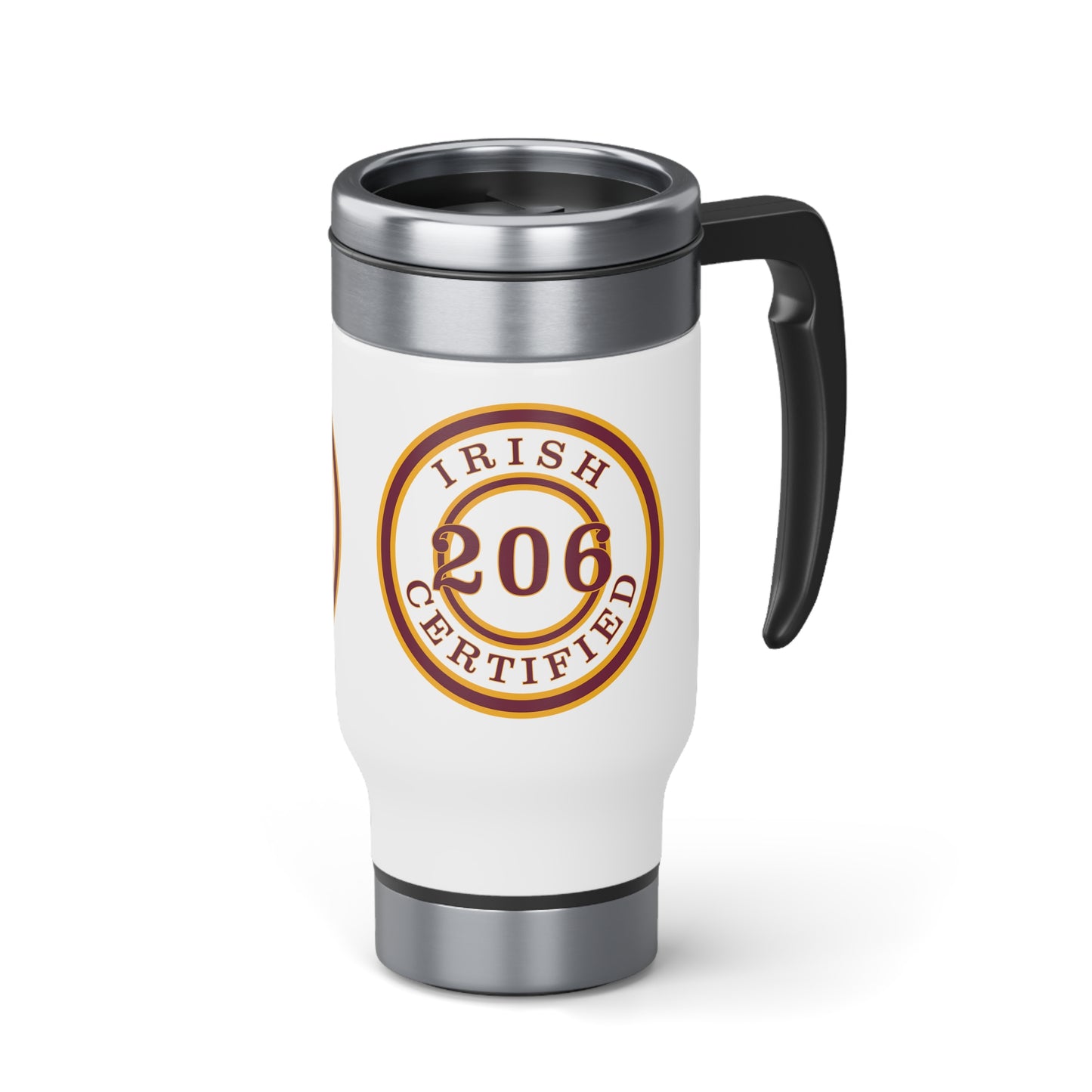 Seattle Certified O'Dea Irish Stainless Steel Travel Mug with Handle, 14oz