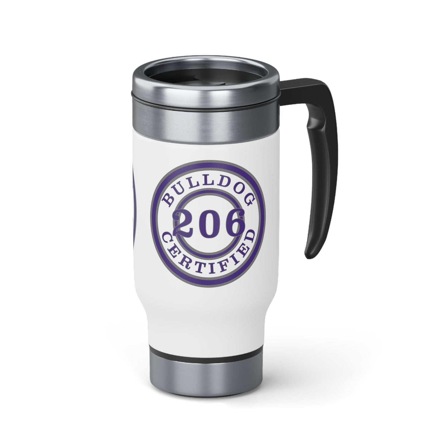 Seattle Certified Garfield Bulldogs Stainless Steel Travel Mug with Handle, 14oz
