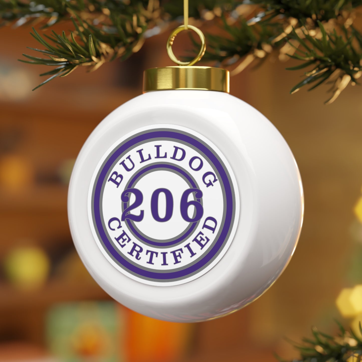Seattle Certified Garfield Bulldogs Christmas Ball Ornament