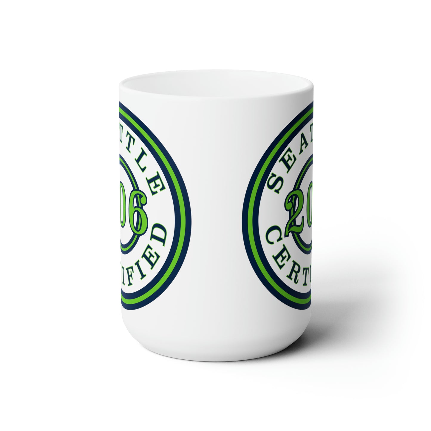 "Seattle Certified" Touchdown Hawks 15 oz Ceramic Microwave-Safe Mug
