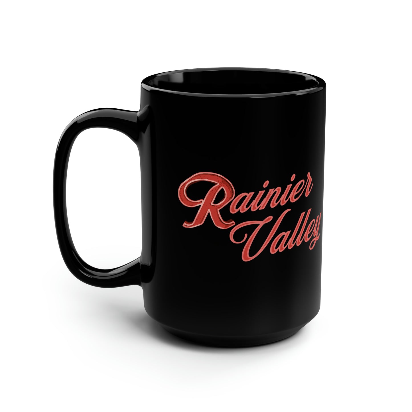 "Neighborhood Collection" Rainier Valley Retro Rainier Beer "R" Black Mug, 15oz