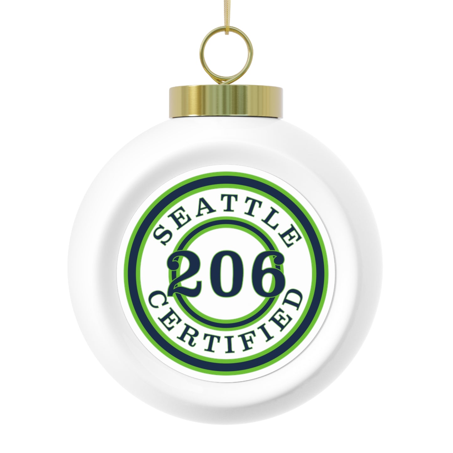 Seattle Certified Touchdown Hawks Christmas Ball Ornament