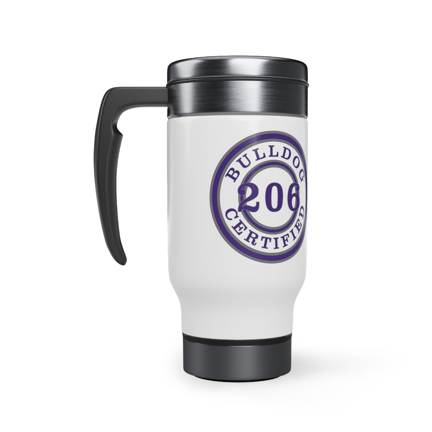 Seattle Certified Garfield Bulldogs Stainless Steel Travel Mug with Handle, 14oz