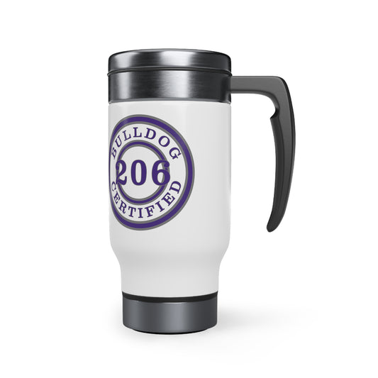 Seattle Certified Garfield Bulldogs Stainless Steel Travel Mug with Handle, 14oz
