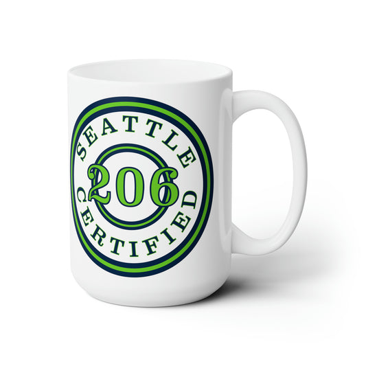 "Seattle Certified" Touchdown Hawks 15 oz Ceramic Microwave-Safe Mug