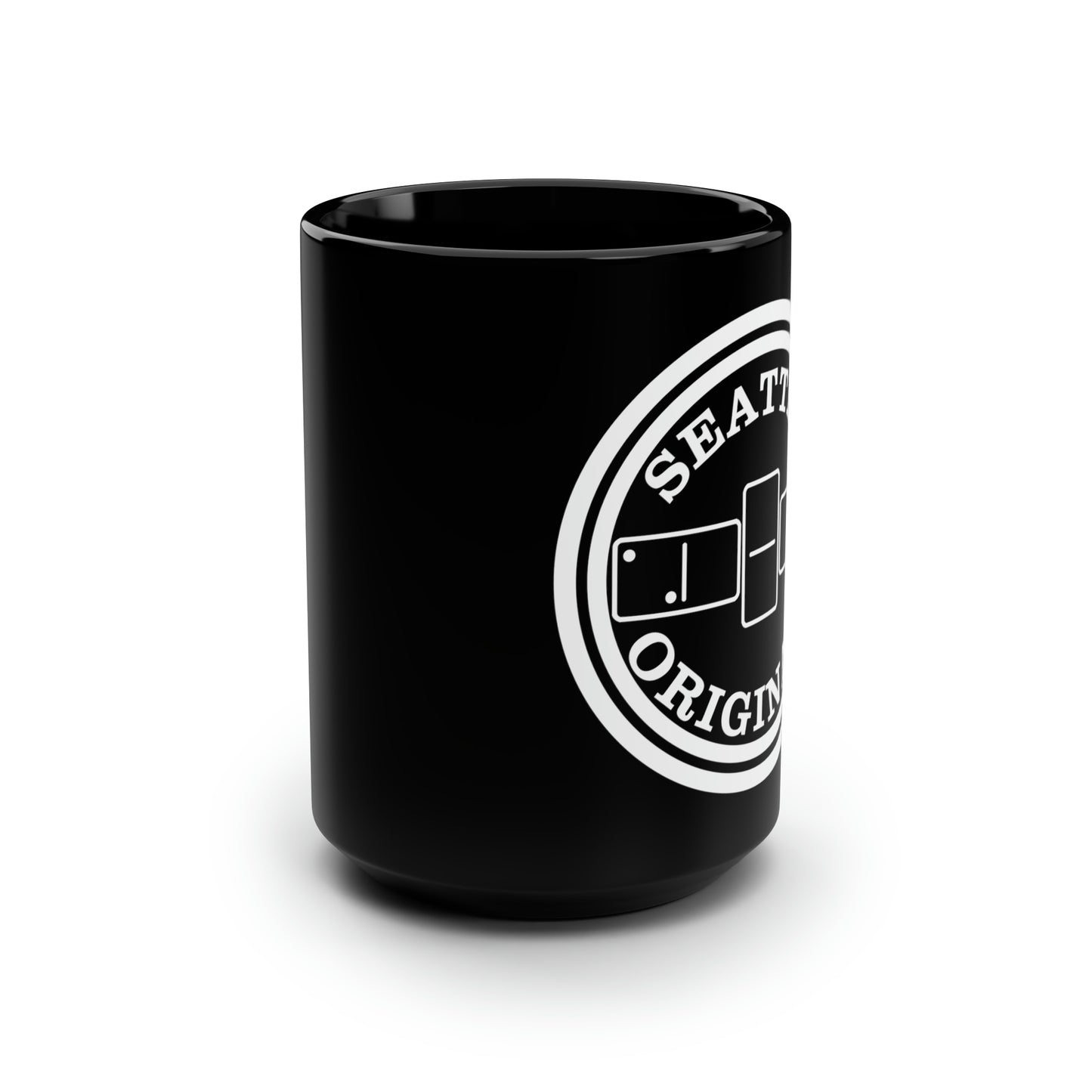 "Seattle Originals" 206 Dominoes Black Mug, 15oz