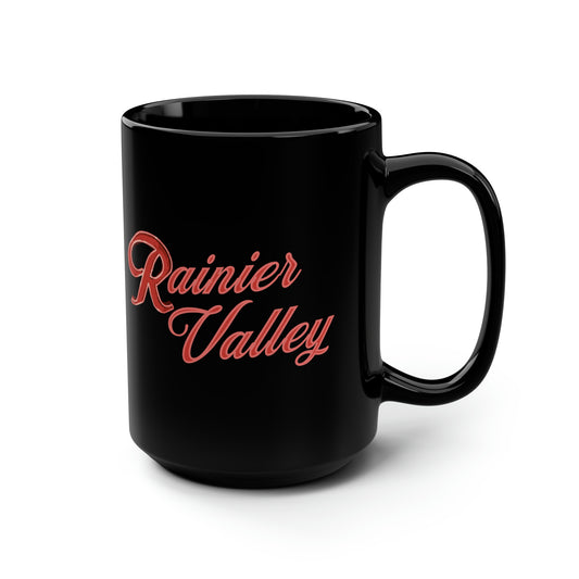 "Neighborhood Collection" Rainier Valley Retro Rainier Beer "R" Black Mug, 15oz