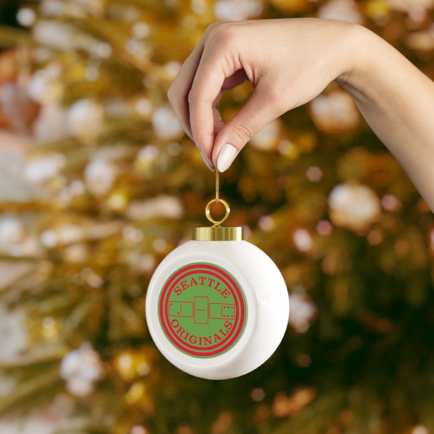 Seattle Certified 206 Dominoes Christmas Ball Ornament